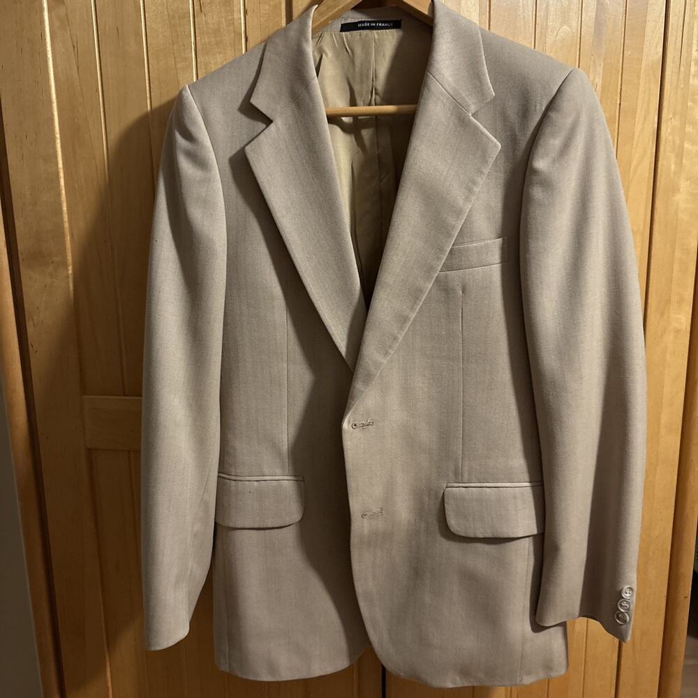 VTG Yves Saint Laurent Made in France Men's Beige 2 Button Blazer Size 37